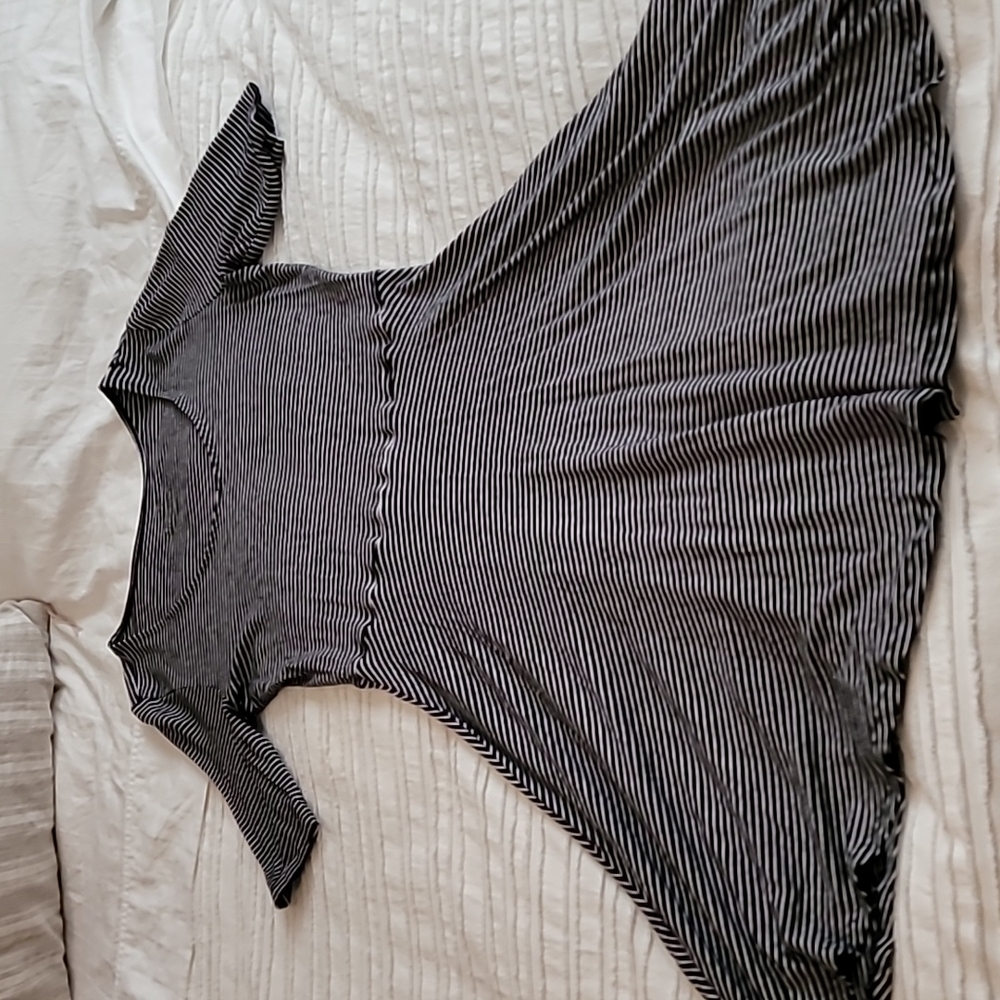 Black and white striped dress